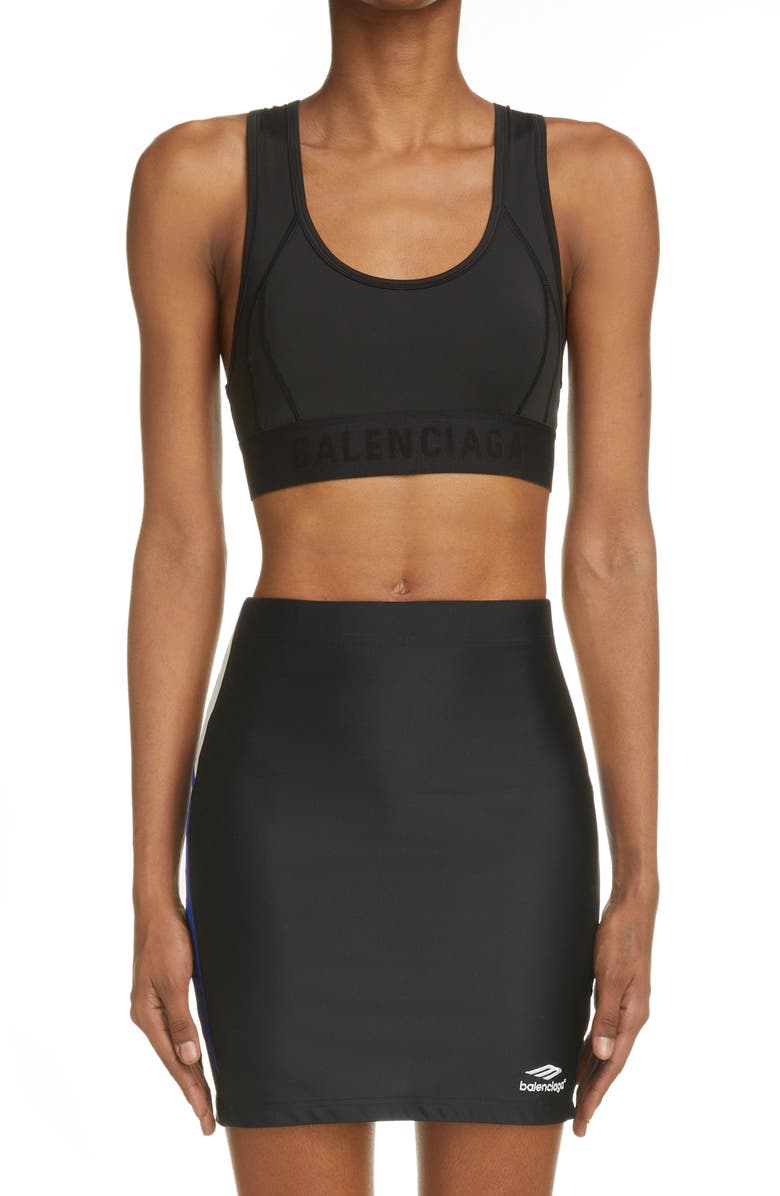Balenciaga 3B Logo Sports Bra, Main, color, 