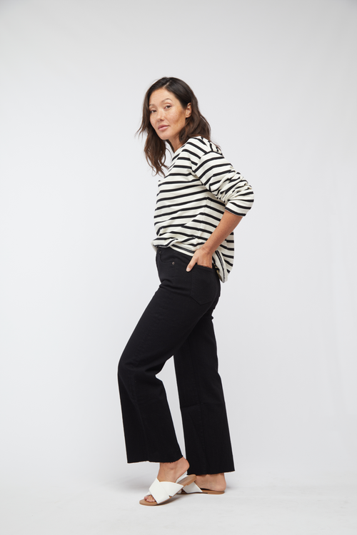 OLIVER LOGAN OLIVER LOGAN ABERDEEN HIGH RISE WIDE LEG CROP BLACK