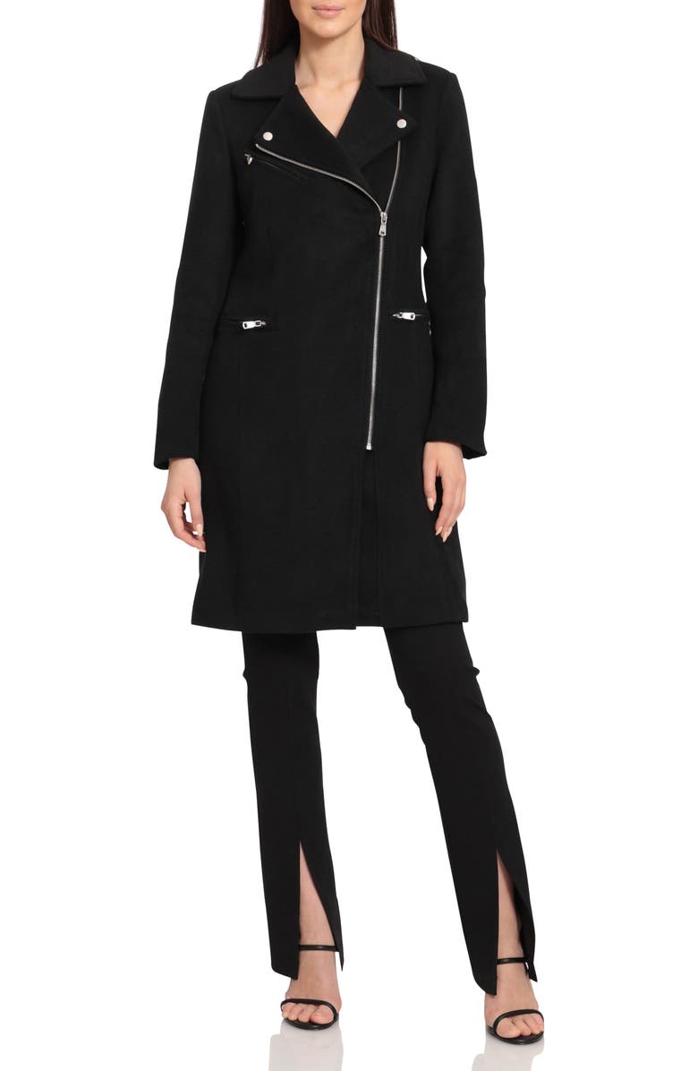 Avec Les Filles Twill Moto Coat, Alternate, color, 