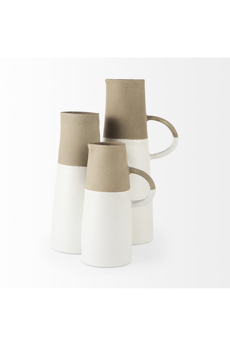Garand  Two-Toned Ceramic Jug, Alternate, color, White
