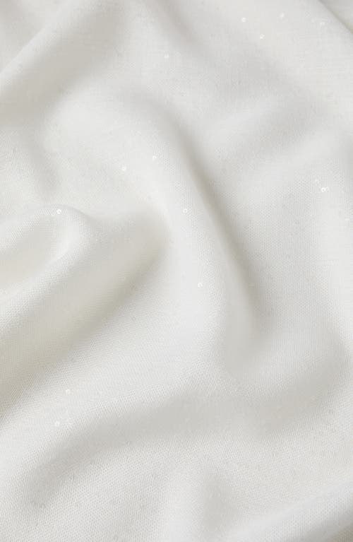 Brunello Cucinelli Cashmere And Silk Diamond Yarn Scarf In White