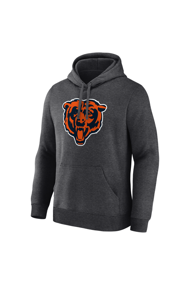 Men's Logo Athletic Heather Charcoal Chicago Bears Primary Logo Hoodie, Alternate, color, Heather Charcoal