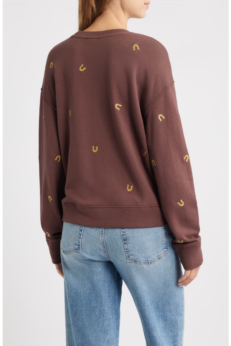 Ramona Horseshoe Embroidered Crewneck Sweatshirt, Alternate, color, HORSESHOES