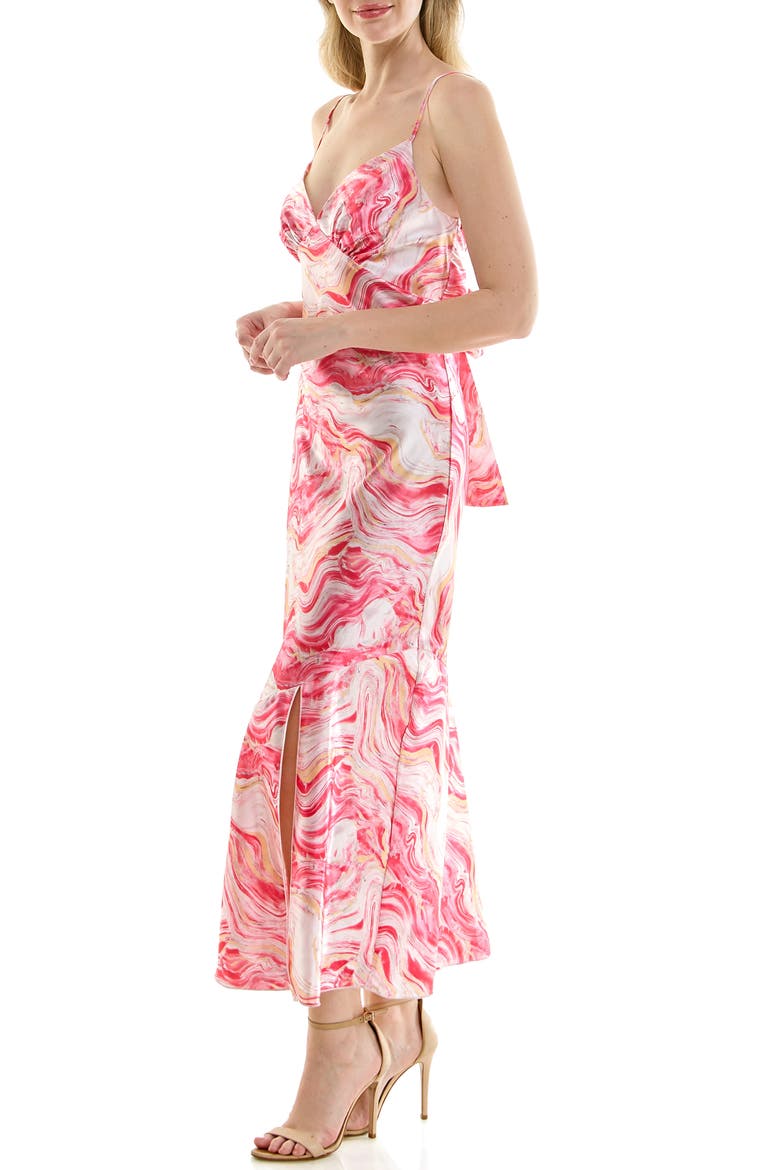 Satin Midi Slipdress, Alternate, color, WHITE PINK