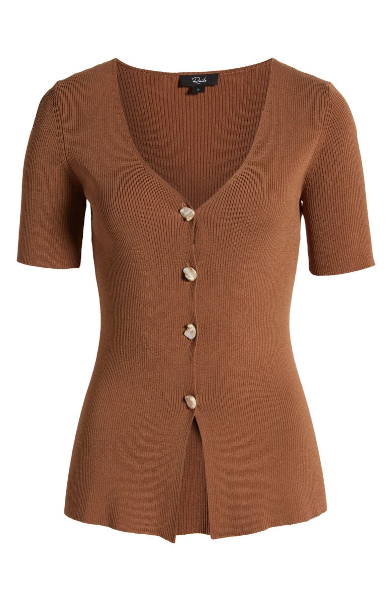 Rails Arden Rib Cardigan, Alternate, color, Cacao