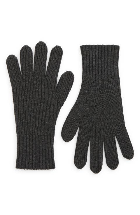 Shaker Stitch Wool & Cashmere Gloves