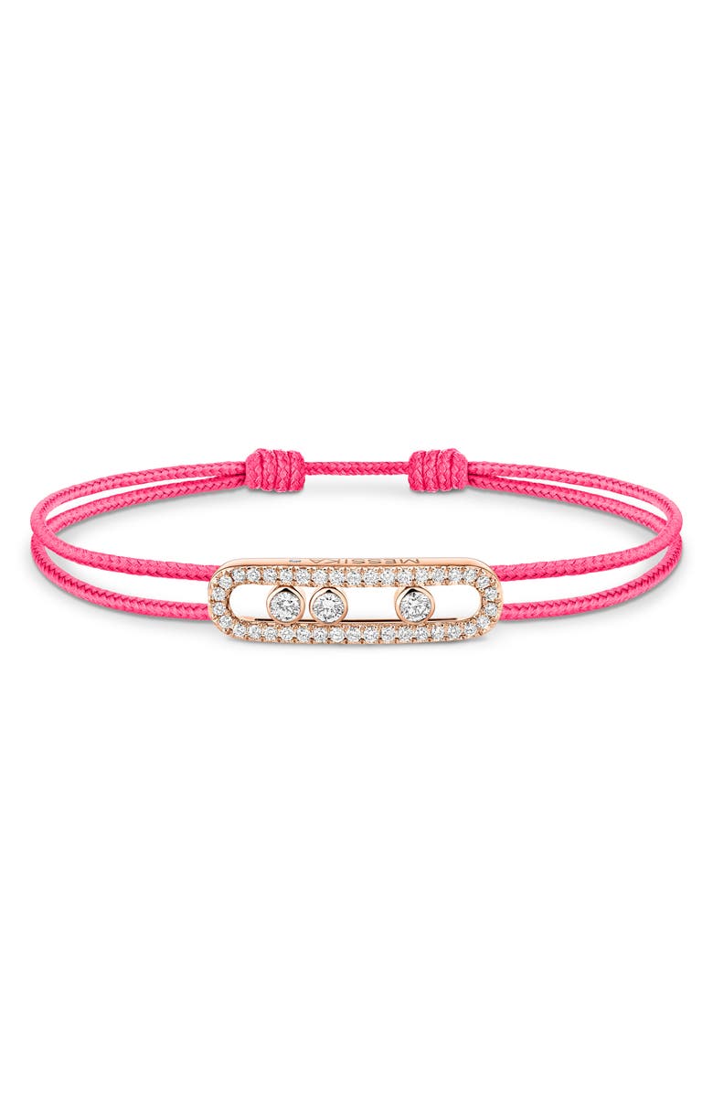 Messika Care Pavé Diamond Friendship Bracelet, Main, color, Pink Gold
