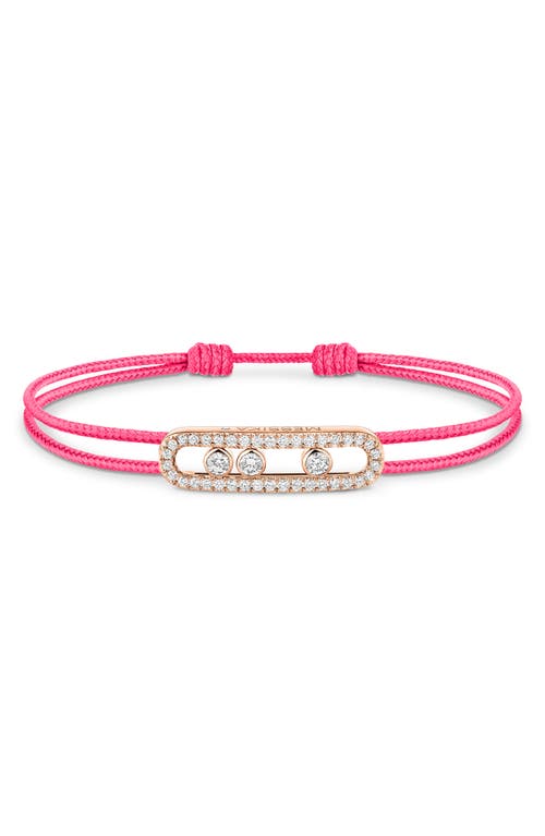 Messika Care Pavé Diamond Friendship Bracelet In Pink