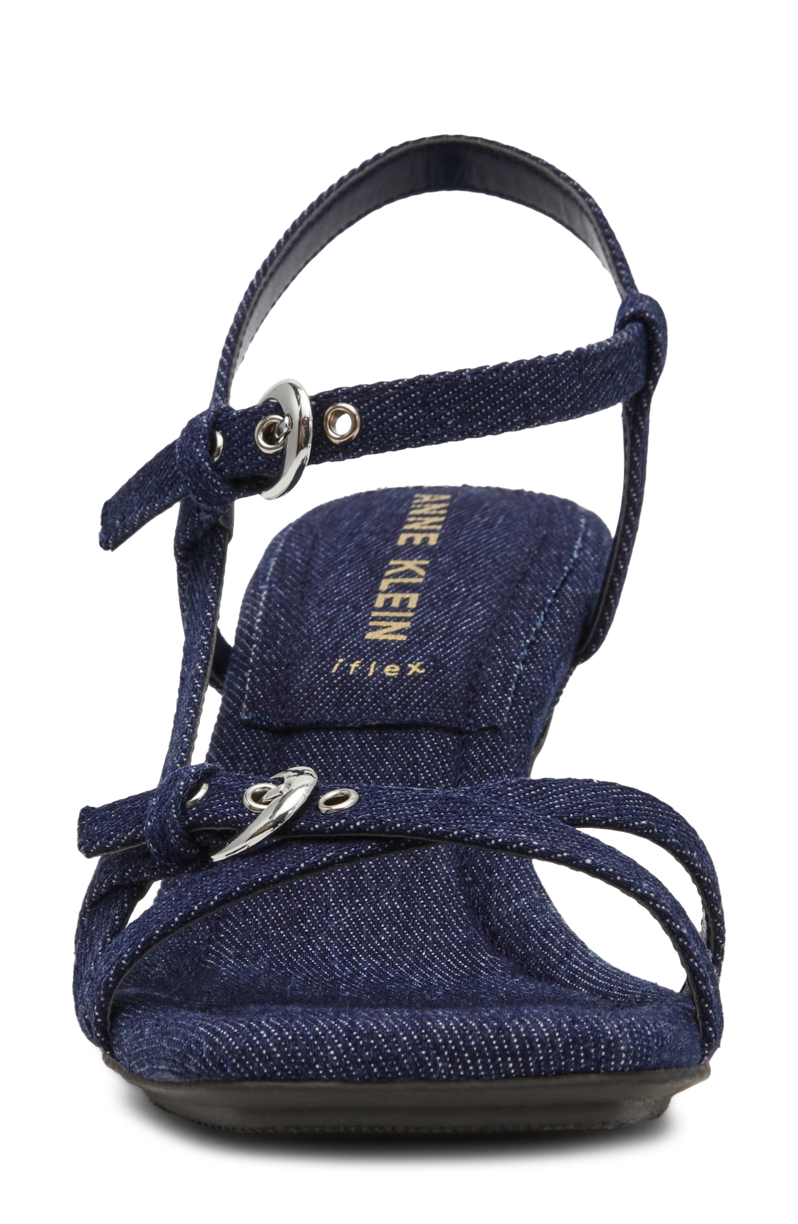 Anne Klein Jaydyn Kitten Heel Sandal, Alternate, color, Denim