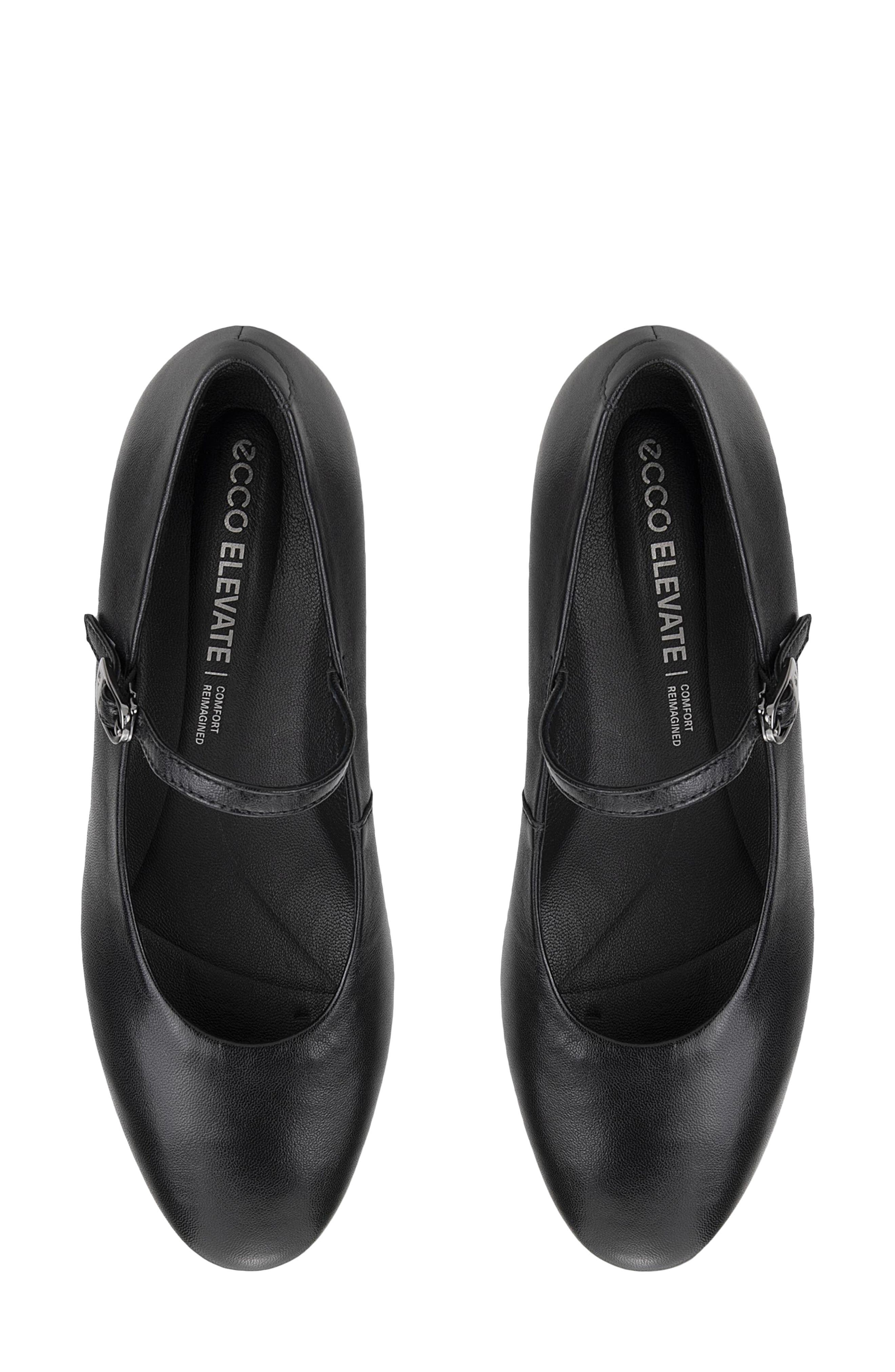 Elevate Leather Wedge Mary Jane, Alternate, color, BLACK