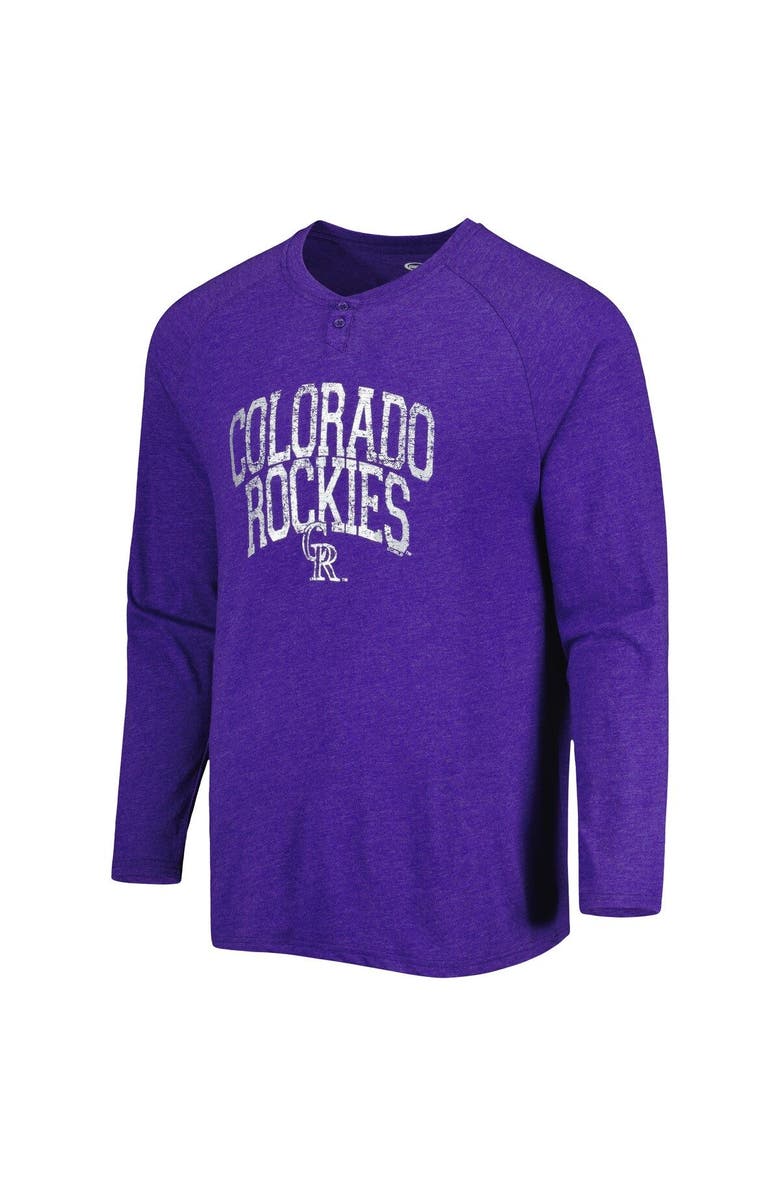 CONCEPTS SPORT Men's Concepts Sport Purple Colorado Rockies Inertia Raglan Long Sleeve Henley T-Shirt, Alternate, color, 