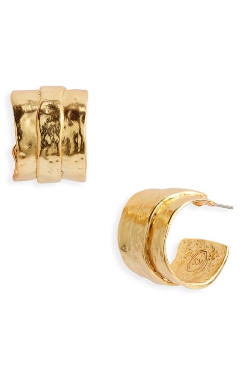 Parchment Textured Hoop Earrings