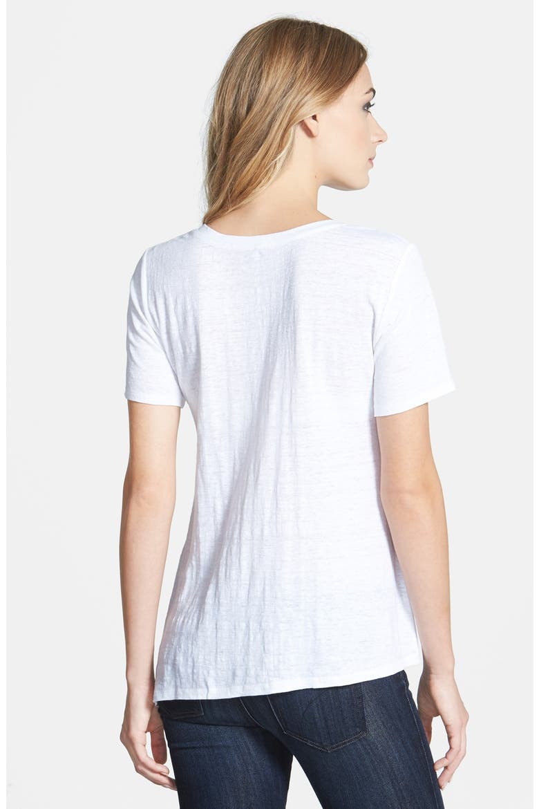 Organic Linen A-Line Tee, Alternate, color, WHITE