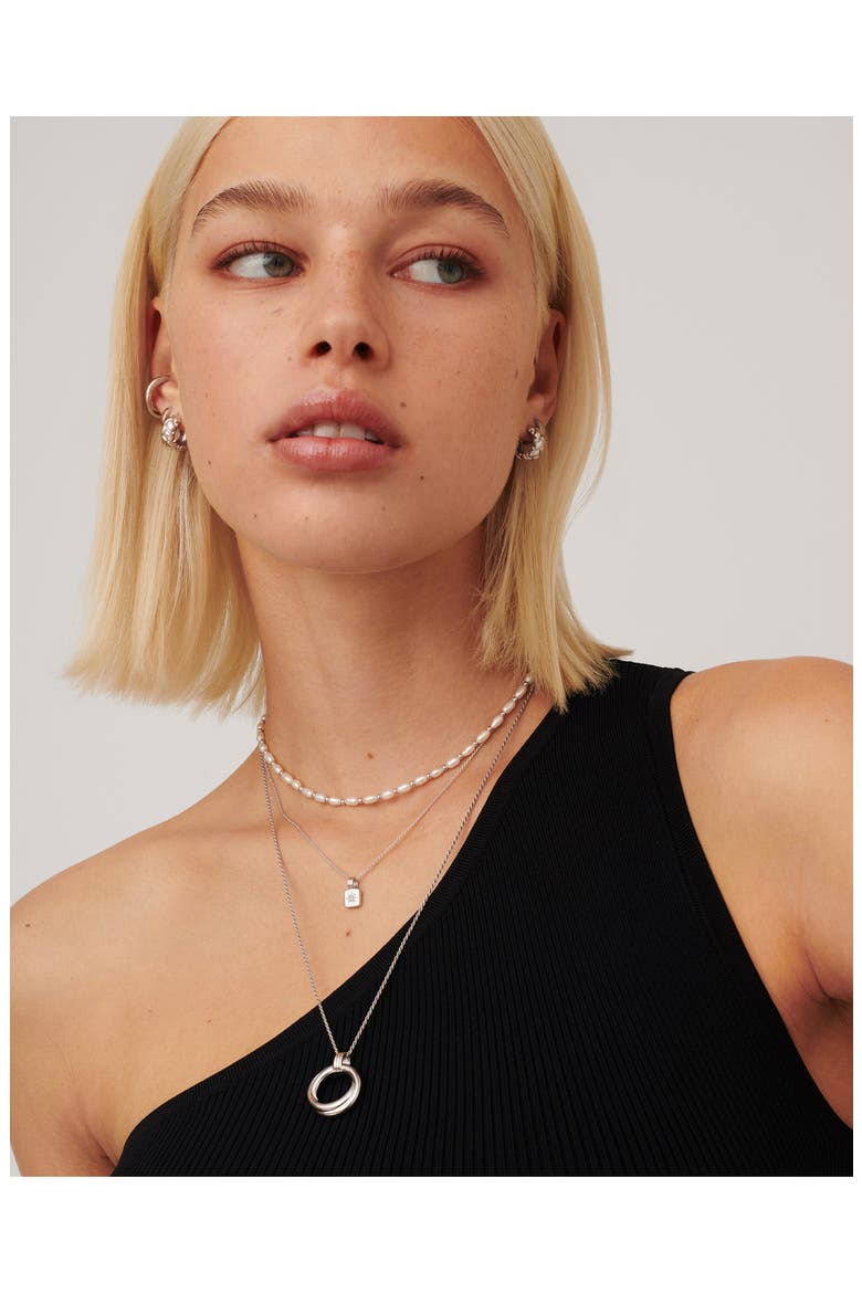 Engravable Cubic Zirconia Star Pendant Necklace, Alternate, color, SILVER