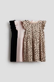 H&M 3-pack Flutter-sleeved Dresses