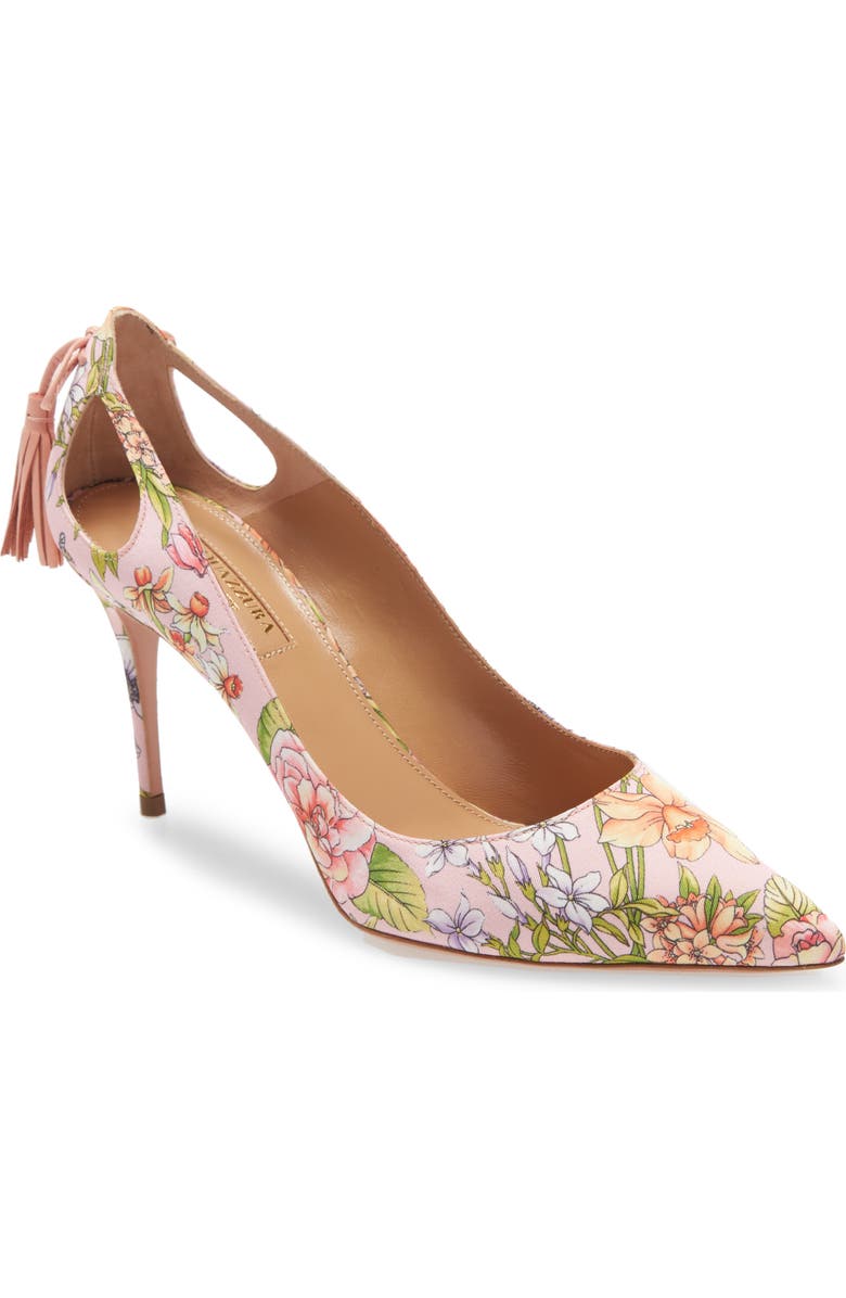 Aquazzura Forever Marilyn Tassel Pointed Toe Pump, Main, color,