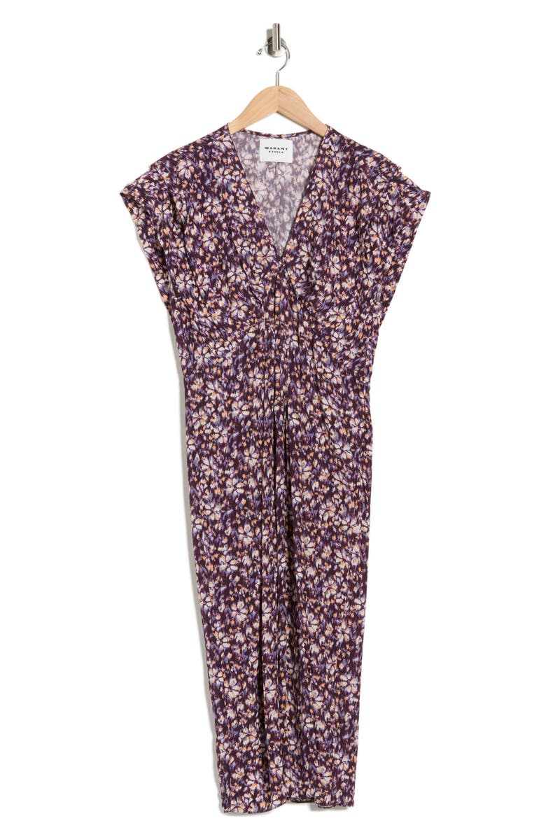 Isabel Marant Étoile Epolia Floral Dress, Alternate, color, Purple/ Orange