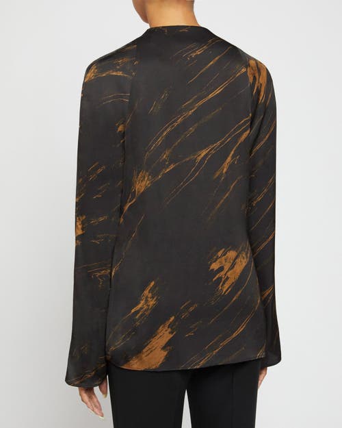 SANTORELLI SANTORELLI ZURI SILK LONG SLEEVE V-NECK BLOUSE