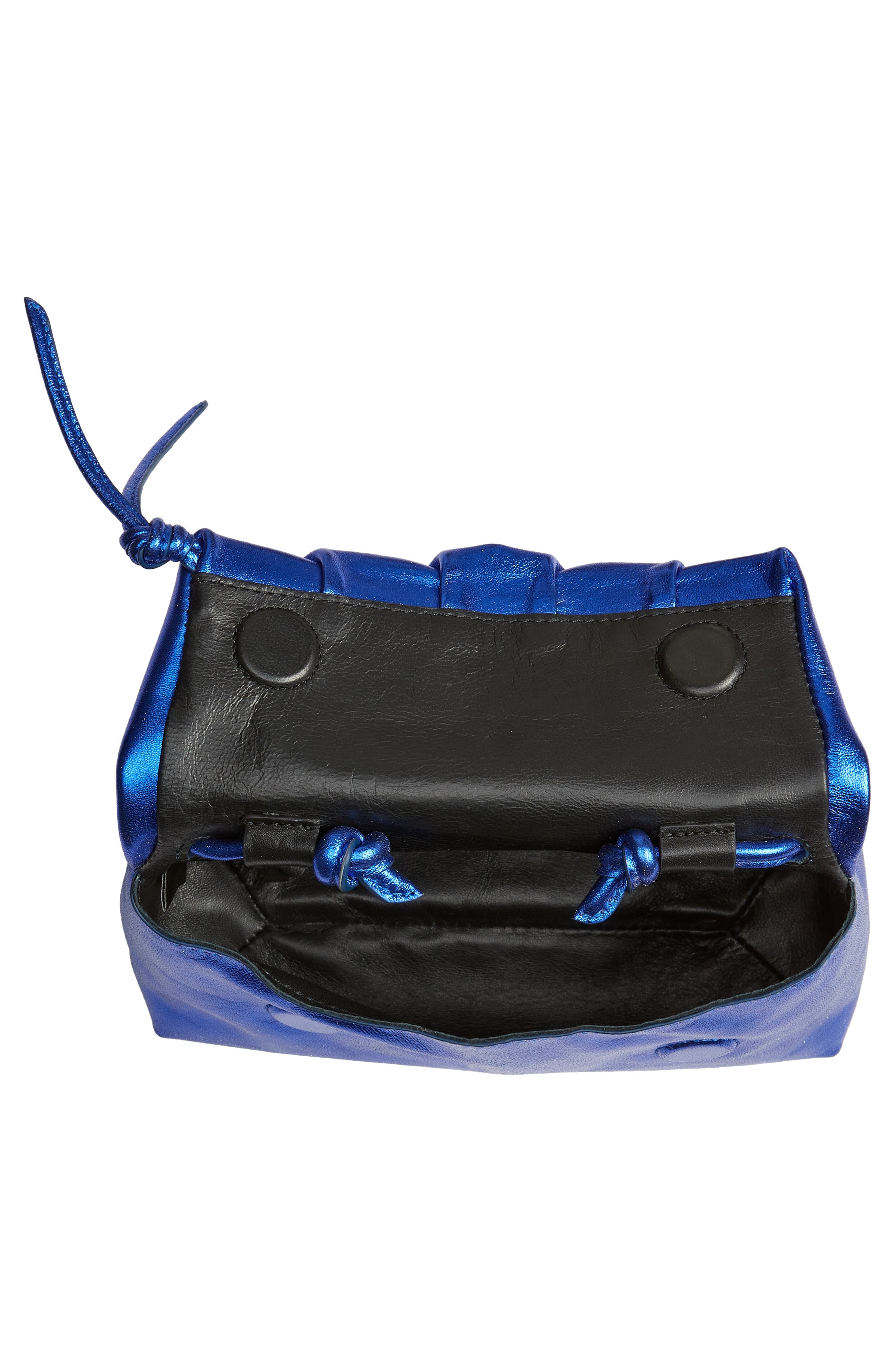 Dries Van Noten Ruched Metallic Leather Shoulder Bag, Alternate, color, 