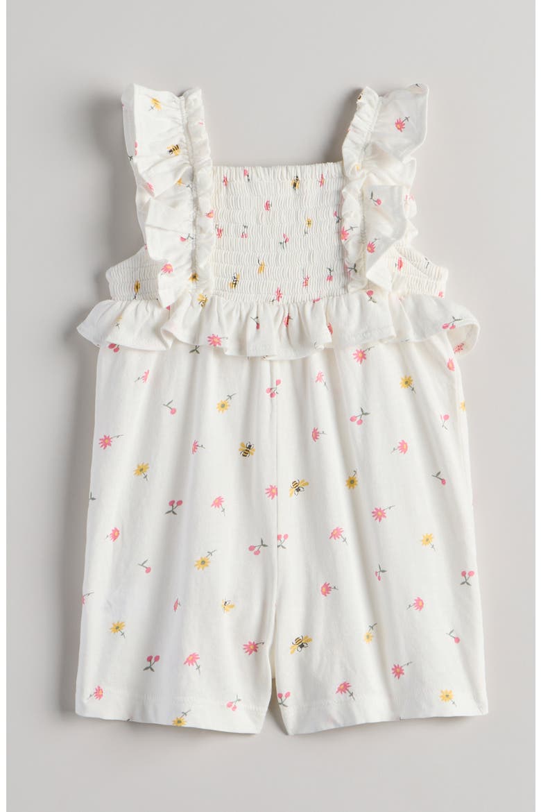 Ruffle Romper, Alternate, color, IVORY EGRET MICRO DITSY