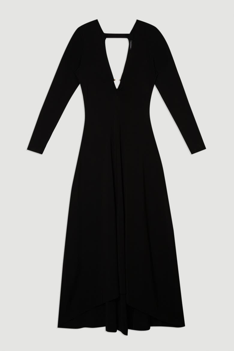 Keyring Detail Long Sleeve Knit Dress, Alternate, color, Black