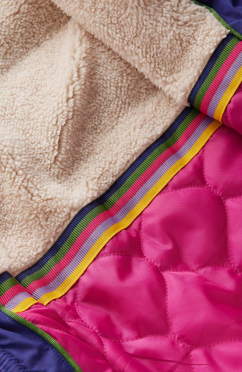 Mini Boden Kids' Longline Hooded Quilted Puffer Coat In Multi