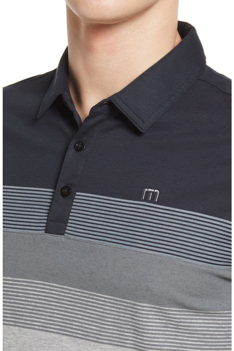 Take Flight Stripe Slim Fit Polo, Alternate, color, BLACK