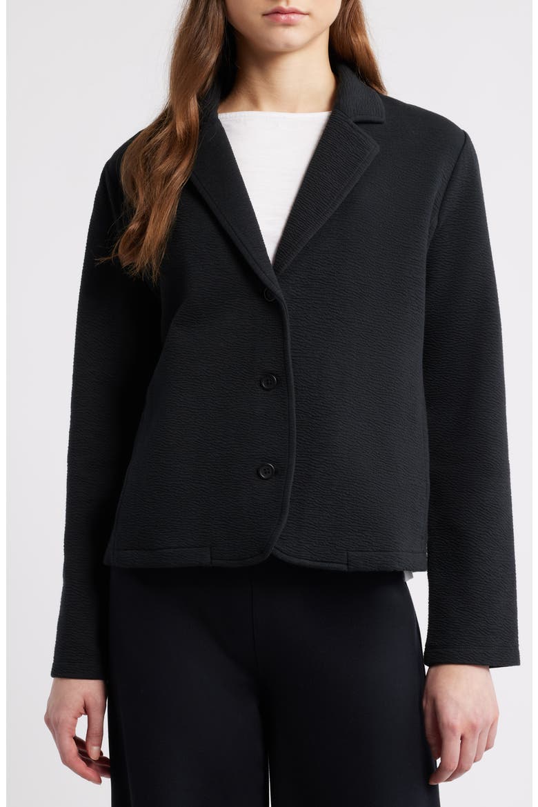 Notch Collar Organic Cotton Blend Jacket, Alternate, color, BLACK