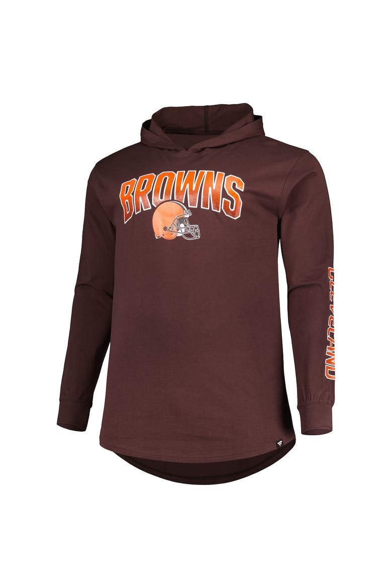 Men's Fanatics Branded Brown Cleveland Browns Big & Tall Front Runner Pullover Hoodie, Alternate, color, Brown