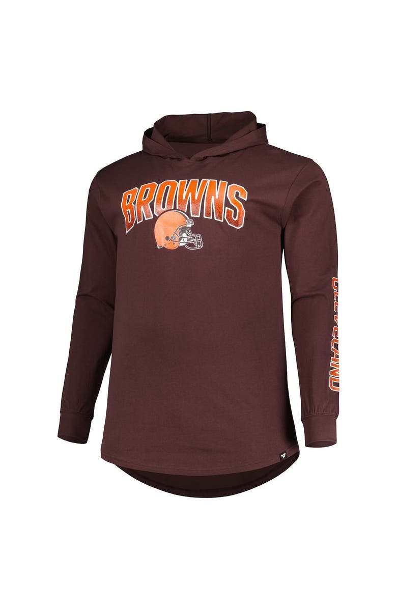 FANATICS Men's Fanatics Branded Brown Cleveland Browns Big & Tall Front Runner Pullover Hoodie, Alternate, color, Brown
