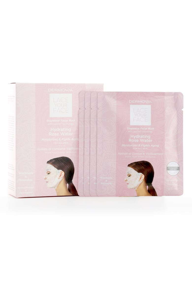 Dermovia Lace Your Face Hydrating Rose Water Compression Facial Mask, Alternate, color, 