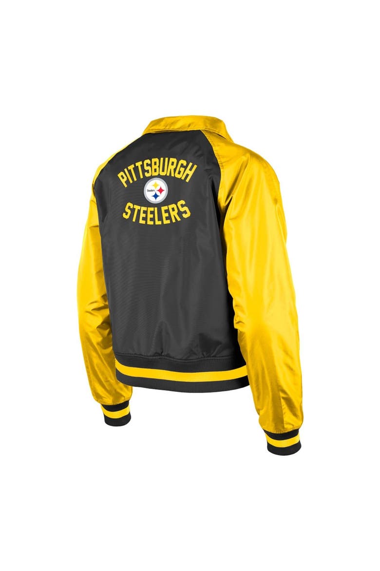 Women's New Era Black Pittsburgh Steelers Coaches Raglan Full-Snap Jacket, Alternate, color, Black