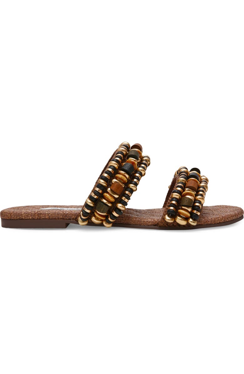 Steve Madden Messima Beaded Two-Strap Sandal, Alternate, color, Brown Raffia