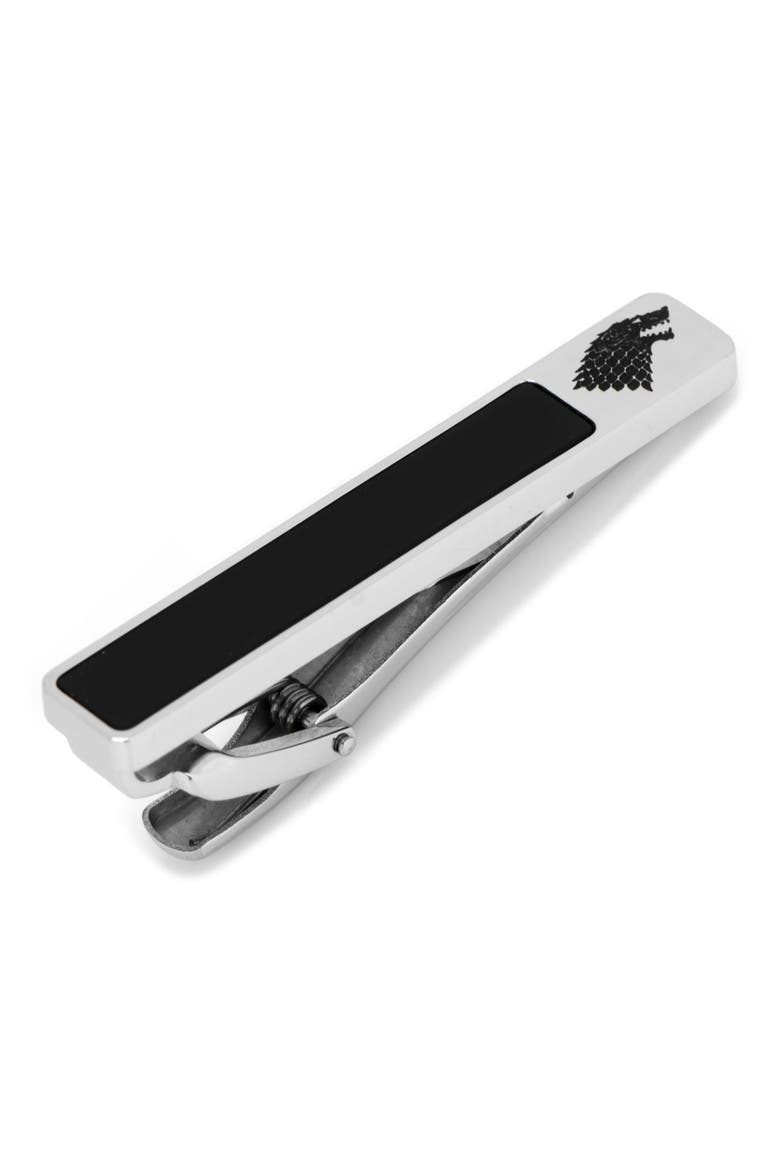 Game of Thrones Stark Onyx Tie Clip, Main, color, BLACK