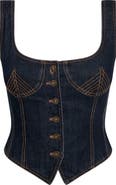 LIONESS After Hours Denim Corset Top