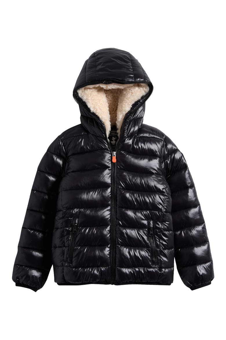 Kids' Gavin Water Repellent Hooded Puffer Jacket, Main, color, BLACK