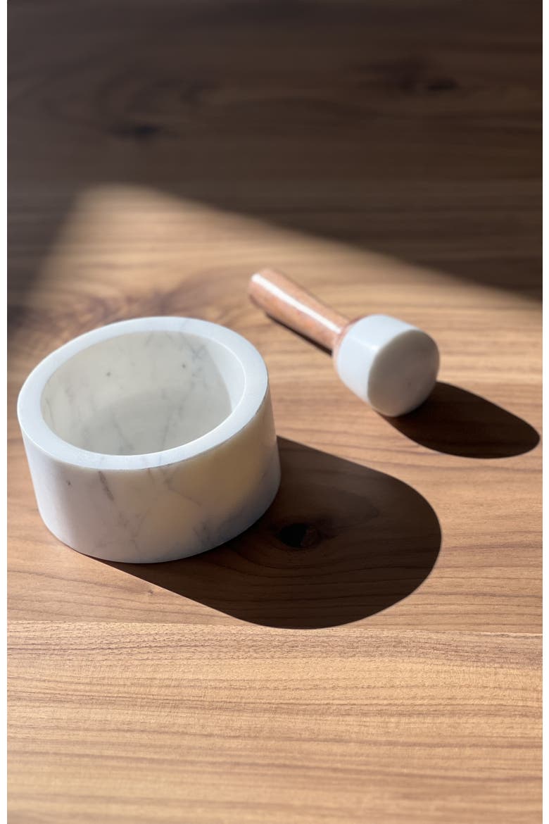Marble Mortar and Pestle, Alternate, color, White