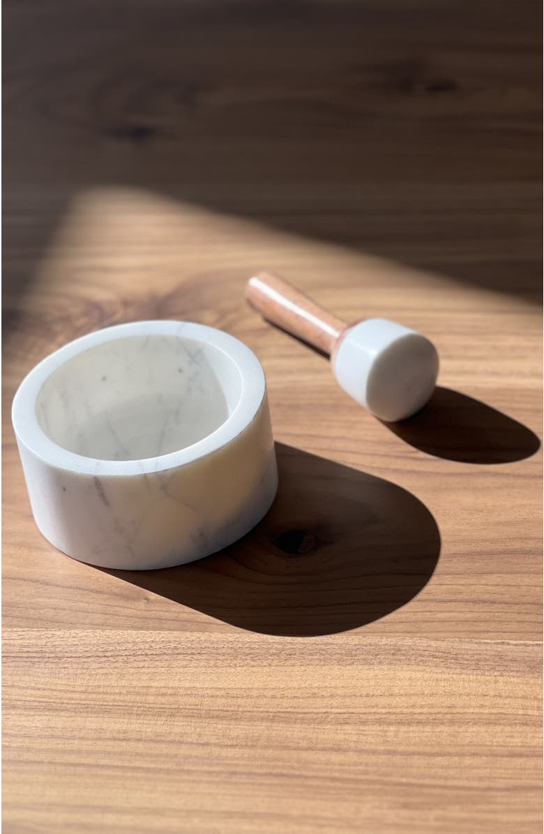 Verve Culture Marble Mortar and Pestle, Alternate, color, White