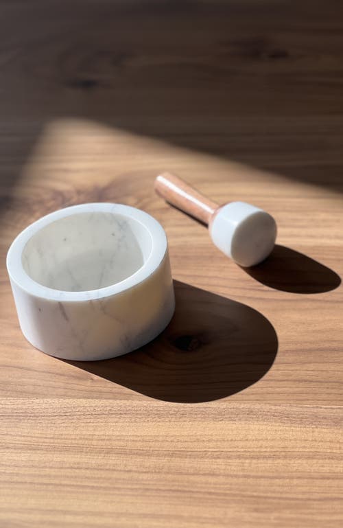 Verve Culture Marble Mortar And Pestle In White