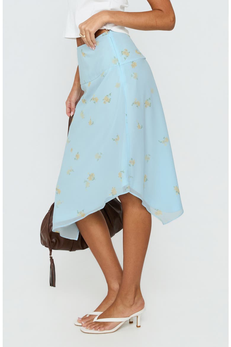 Daphene Asymmetrical Midi Skirt, Alternate, color, BLUE FLORAL