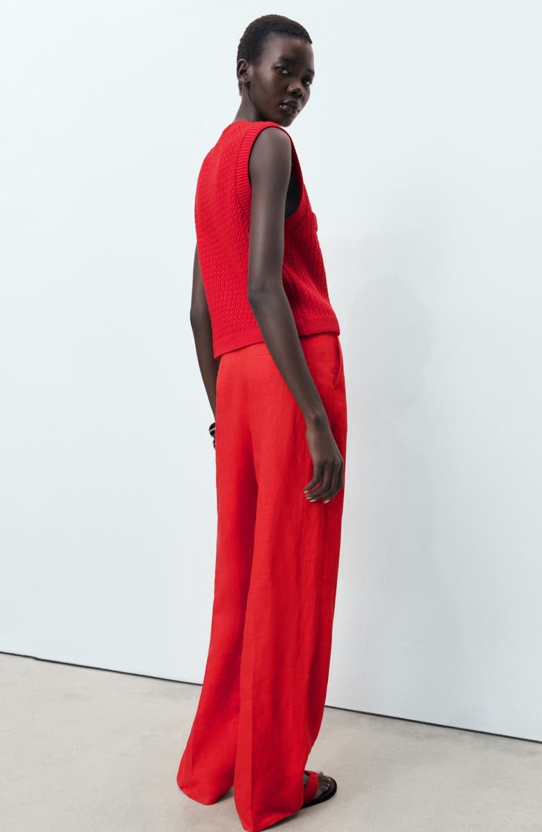 MANGO Chunky Cable Stitch Sweater Vest, Alternate, color, Red