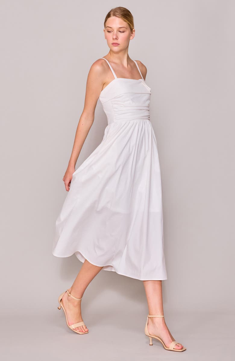 MELLODAY Sleeveless Side Ruched Midi Dress, Alternate, color, 