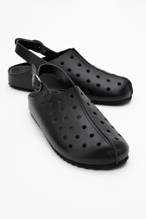 Forever & Always Shoes Justa Leather Clogs In Black Leather