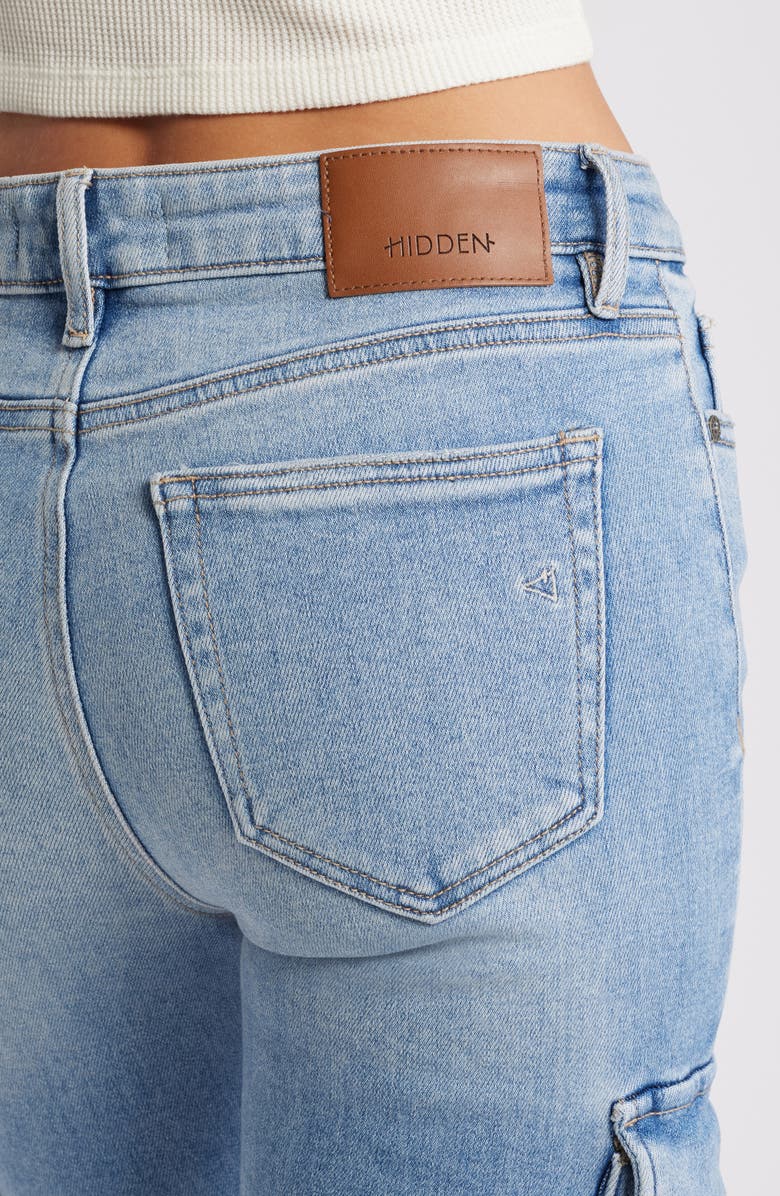 HIDDEN JEANS Crop Flare Cargo Jeans, Alternate, color, 
