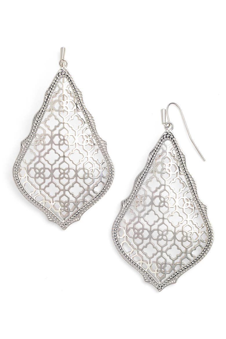 'Adair' Drop Earrings, Main, color, SILVER