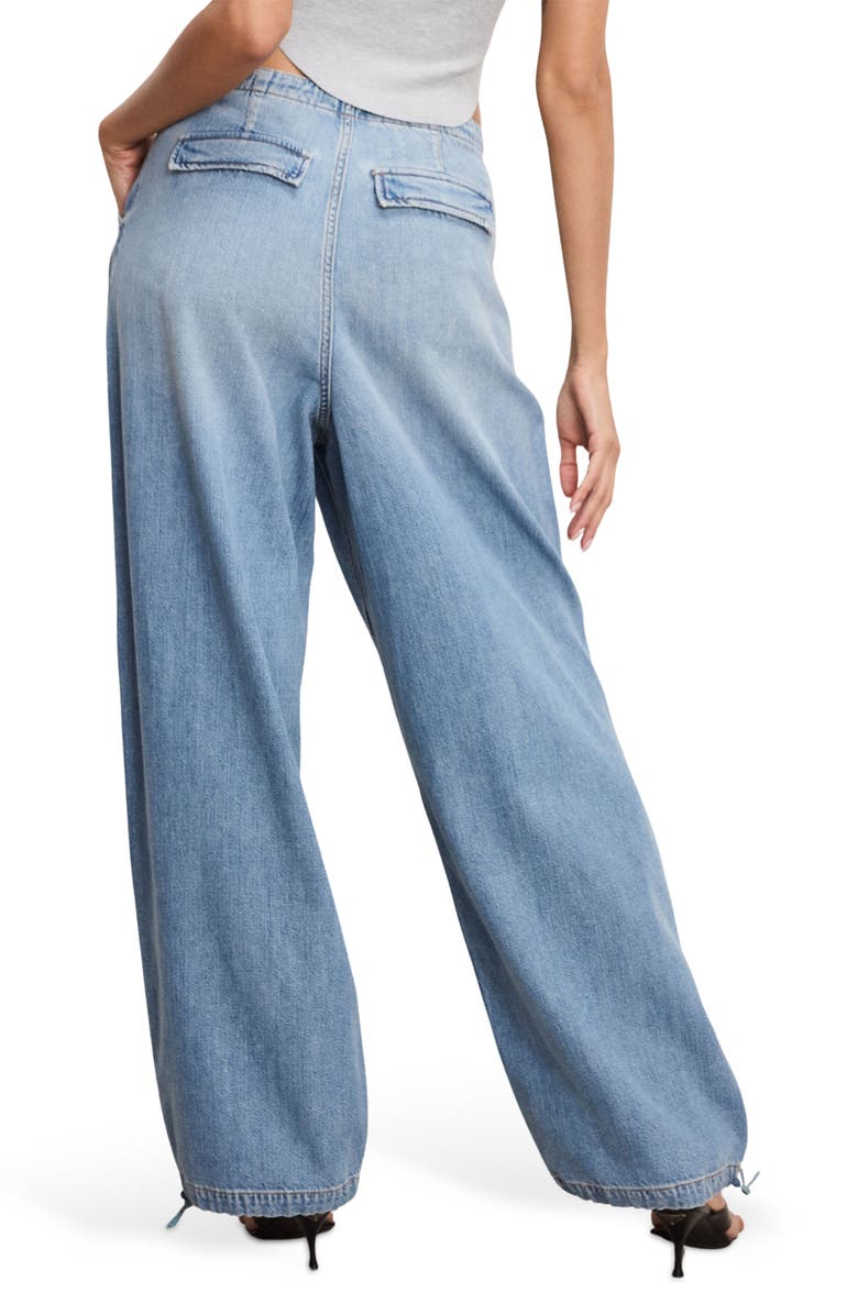 Good American Lite Drawstring Jeans, Alternate, color, Indigo794