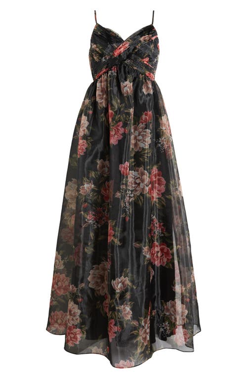 Lulus Truly Extraordinary Organza Cocktail Maxi Dress In Black