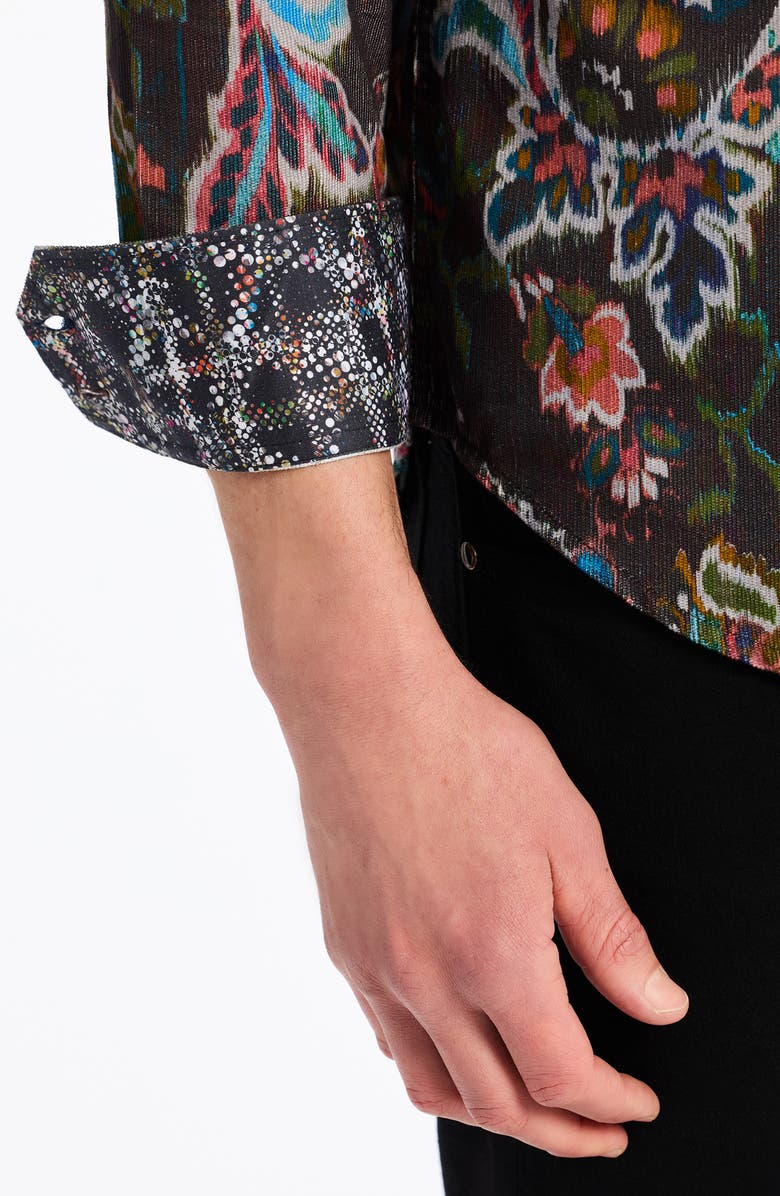 Robert Graham Montage Paisley Button-Up Shirt, Alternate, color, Black Multi