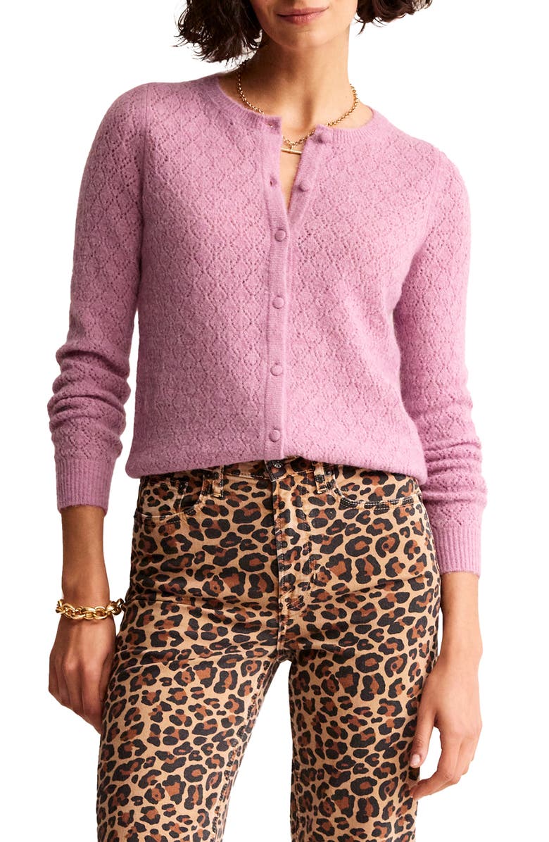 Boden Pointelle Knit Cardigan, Main, color, 