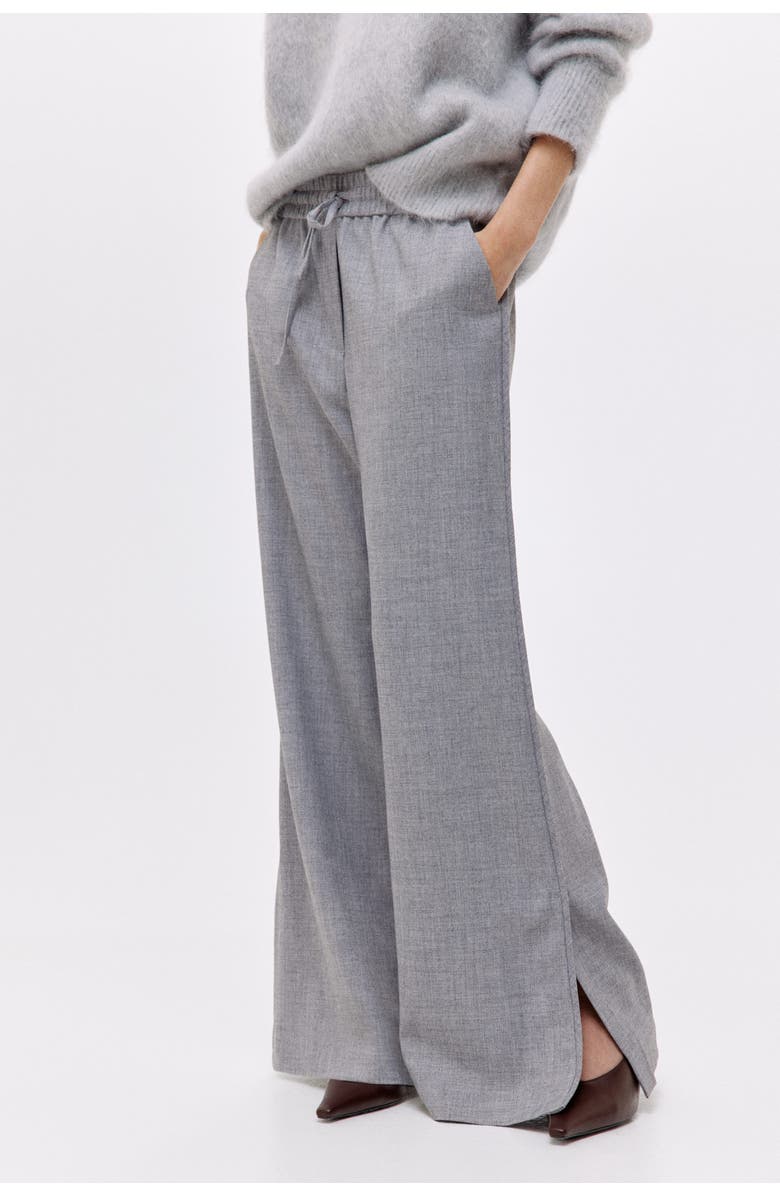 H&M Flared Drawstring Trousers, Alternate, color, Gray Melange